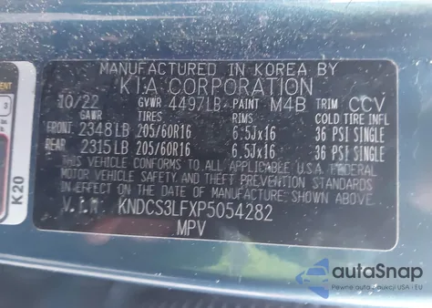 2023 Kia Niro Plug-In Hybrid Ex z USA, uszkodzony, nr VIN KNDCS3LFXP5054282